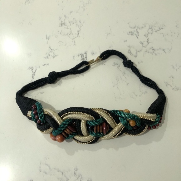 Twist Rope Lace Bead Ribbon Tie Belt Multicolor - Picture 7 of 10